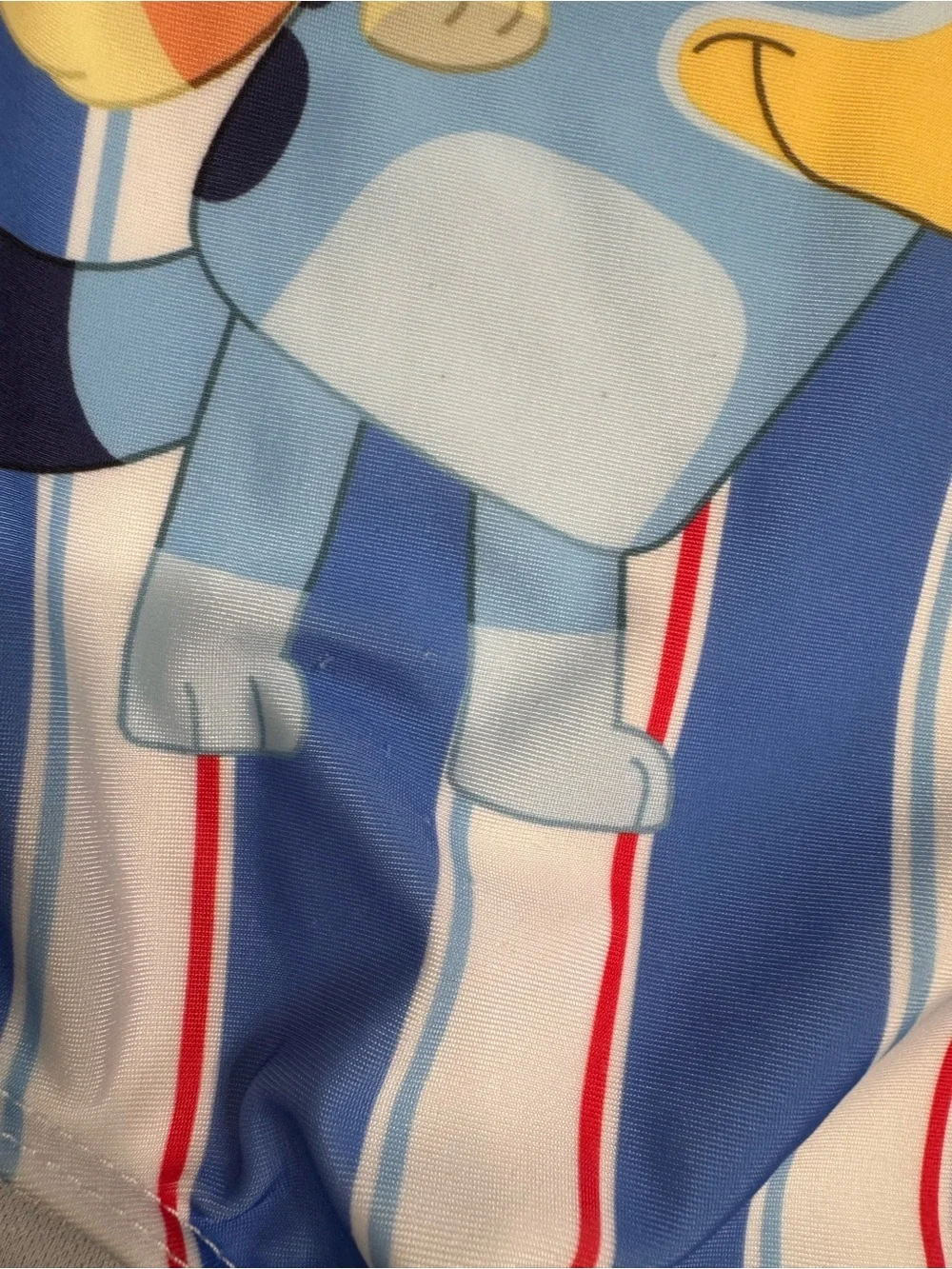 Bluey Kids' One-Piece Swimsuit - Blue Stripe Print (Size 5T)